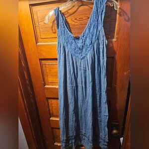 Vintage Pagoda Blue Sleeveless Dress